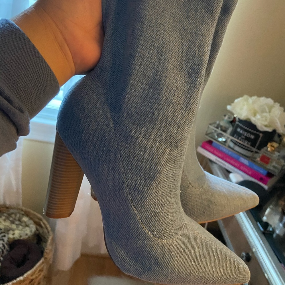Denim boots